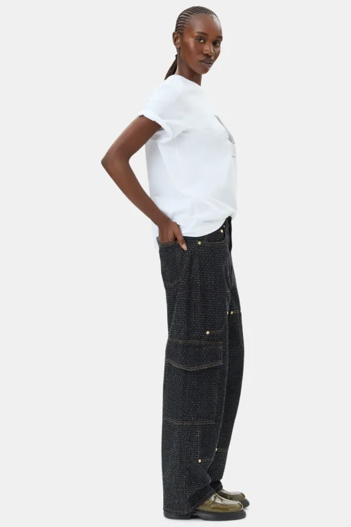 GANNI Plus Size Klær | T-skjorter<White Basic Jersey Kittens Relaxed-T-skjorte BrightWhite