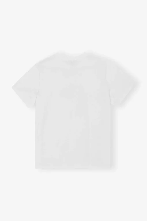 GANNI Plus Size Klær | T-skjorter<White Basic Jersey Kittens Relaxed-T-skjorte BrightWhite
