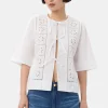 GANNI Ganni Exclusives | Topper<White Broderie Anglaise Tie-bluse BrightWhite