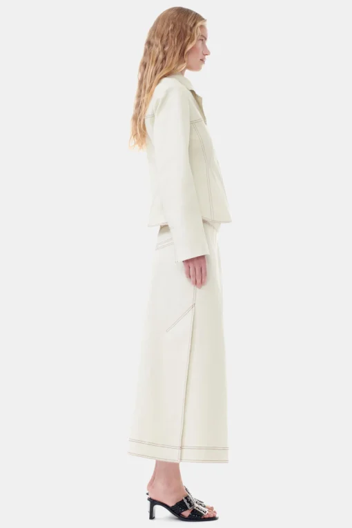 GANNI Dresstoff | Kåper & Jakker<White Canvas Fitted-blazer SummerSand