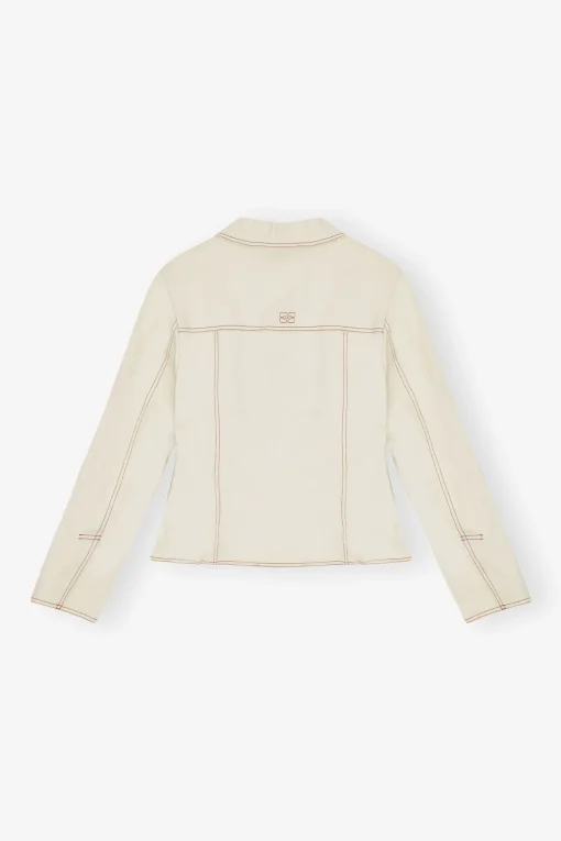 GANNI Dresstoff | Kåper & Jakker<White Canvas Fitted-blazer SummerSand