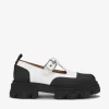 GANNI Sko | Flate Sko<White Cleated Mary Jane-sko Egret