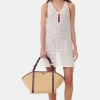 GANNI Kjoler<White Mesh Lace Mini-kjole Egret