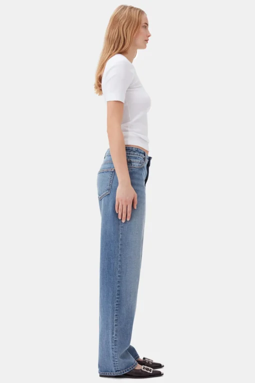 GANNI Plus Size Klær | Ganni Exclusives<White Soft Cotton Rib Short Sleeve-T-skjorte BrightWhite