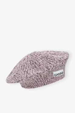 GANNI Hatter<Wool Beret BlackMelange
