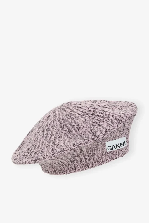 GANNI Hatter<Wool Beret BlackMelange