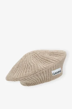 GANNI Hatter<Wool Beret BlackMelange
